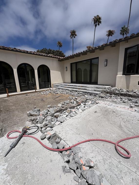 Concrete patio being broken out