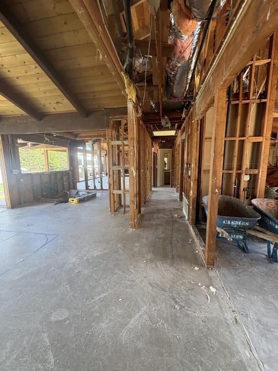 Interior strip-out to studs