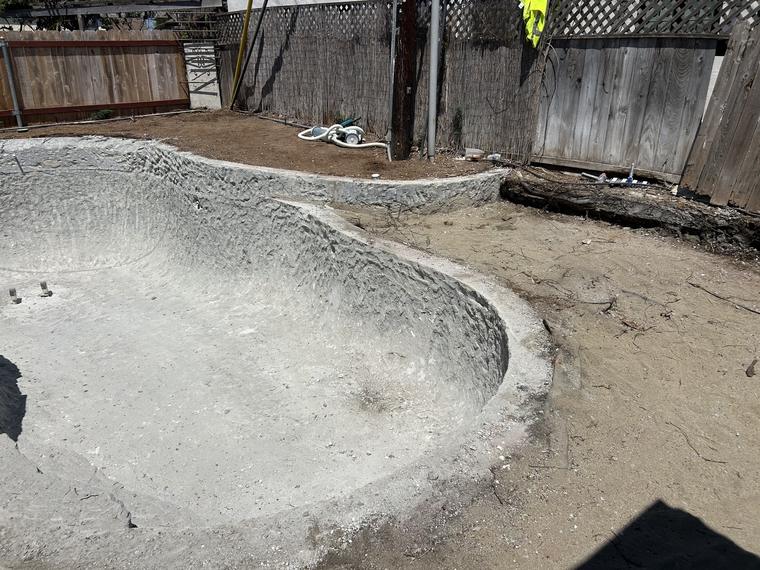 Backyard pool being removed